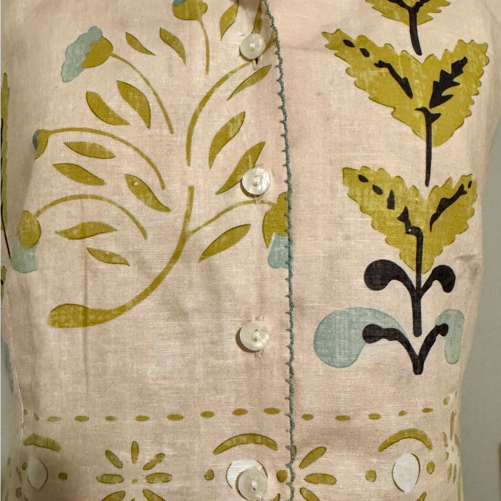 Spartina 449 A-Line Skirt - Cream and Green Floral - Picture 2 of 8